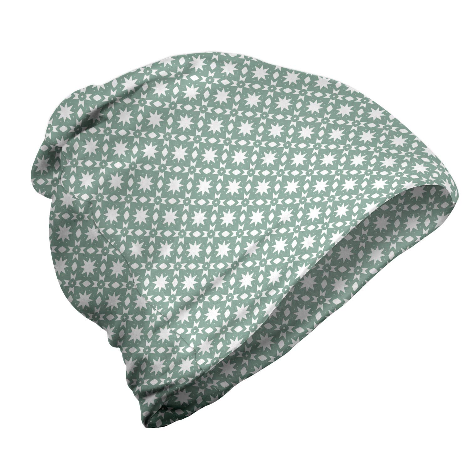 Ambesonne Unisex Beanie - Abstract Starry Ornaments Winter Hat for Men & Women - Warm Knit Beanie for Hiking, Camping & Outdoor Activities