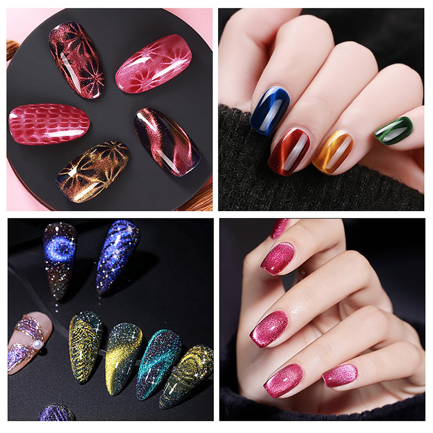 10Pcs Double Head Cat Eye Nail Art Magnet - Strong 3D Magnetic Pen for Gel Polish, Manicure Tools for Stunning Cat Eye Nail Designs | Perfect for Salon, Home Nail Art & DIY Manicures