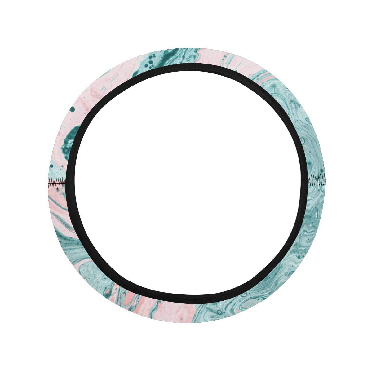 Universal Fit Neoprene Steering Wheel Cover - Abstract Marble Gouache Painting Design for Cars | Non-Slip Grip & Comfort Driving | Perfect for Daily Commute & Road Trips