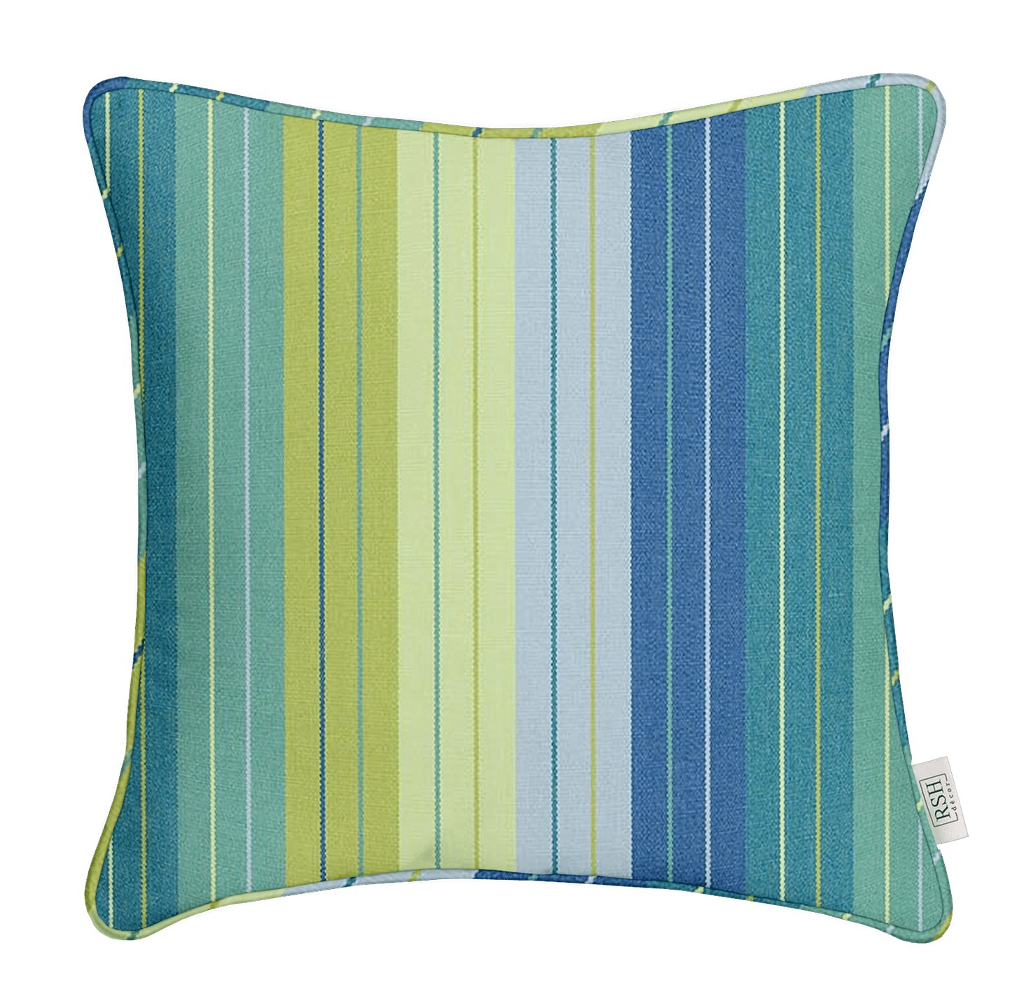 Sunbrella Stripes Corded Square Throw Pillow - Water-Resistant Outdoor Cushion for Patio, Sofa & Deck - UV & Fade Resistant Decorative Pillow Cover