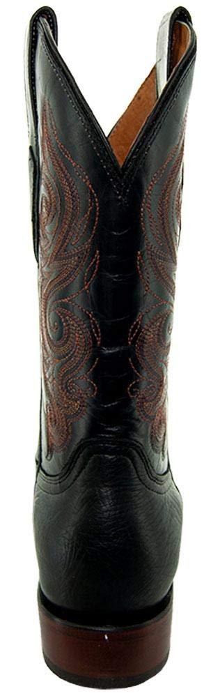 **Soto Men's Genuine Leather Cowboy Boots - Broad Square Toe Western Boots H9001 (Black, 10.5 M US) | Durable & Stylish for Rodeo, Country Dancing & Casual Wear**
