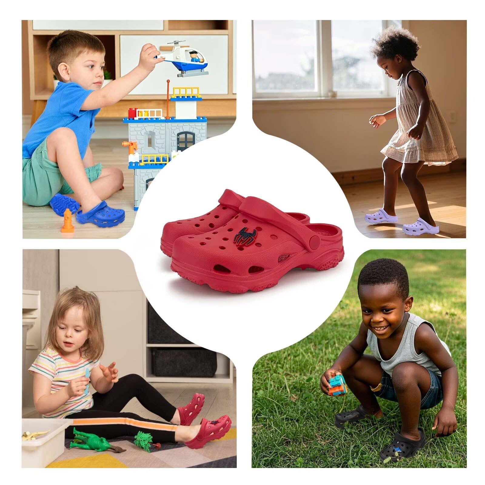 Kids & Toddlers Garden Clogs - Unisex EVA Mules for Big Kids, Little Kids & Toddlers - Closed Toe Slide Sandals for Boys & Girls | Perfect for Beach, Pool, Backyard & Outdoor Play
