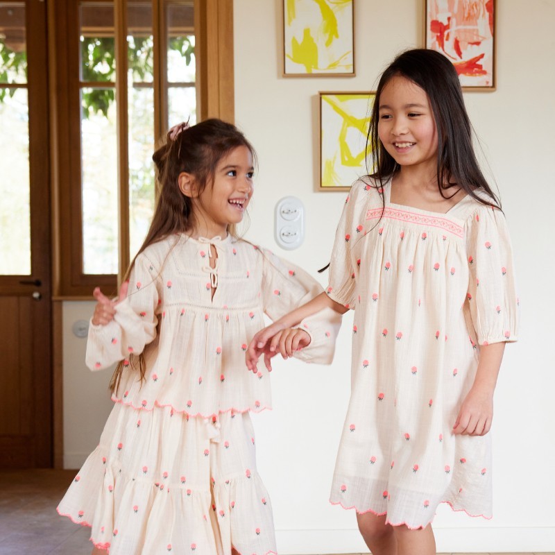Bonheur du Jour Paris Patty Girl Dress - Rose Petal Floral Print for Special Occasions & Parties