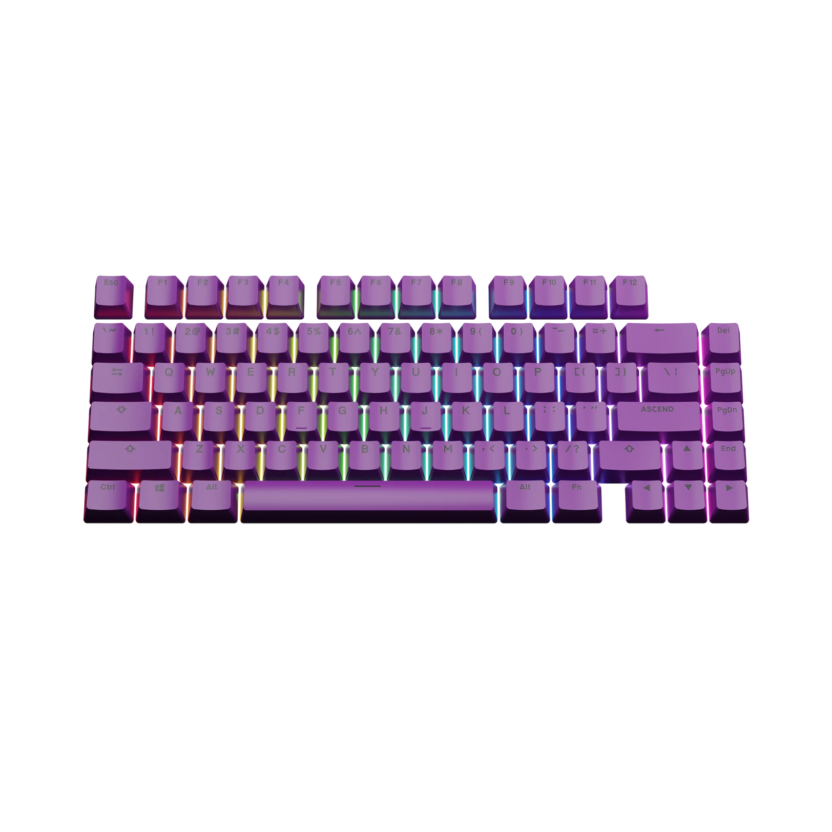 Epic Purple Keycaps for Mechanical Keyboards - Durable PBT Keycaps for Gaming & Typing - Perfect for PC, Mac & Laptop Keyboards (US Layout)
