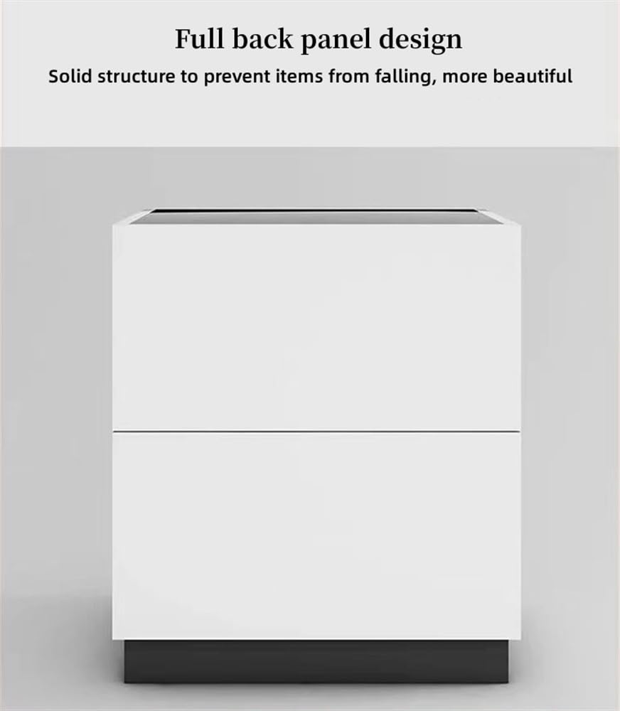 Modern Nightstand with 2 Drawers - Small Storage Cabinet, Wood Frame Bedside Table for Bedroom & Living Room (15.7 x 15.7 x 17.7 Inches) - Perfect as Sofa Side Table or Compact Bedside Storage Solution