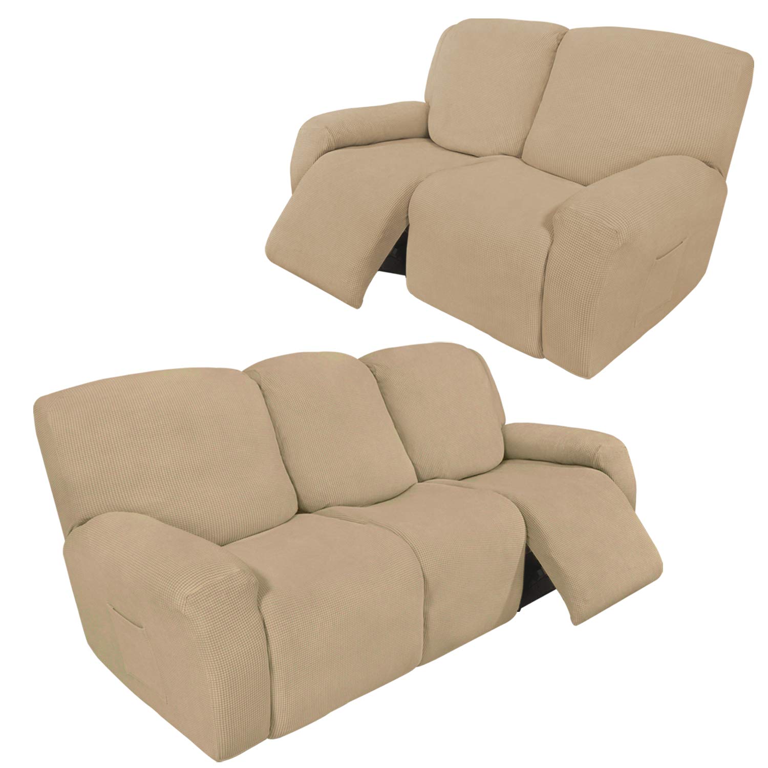 Comfortable Recliner Loveseat Slipcover Set - Stretchable Sofa Cover for Easy Fit - Perfect for Living Room, Home Theater & Relaxation