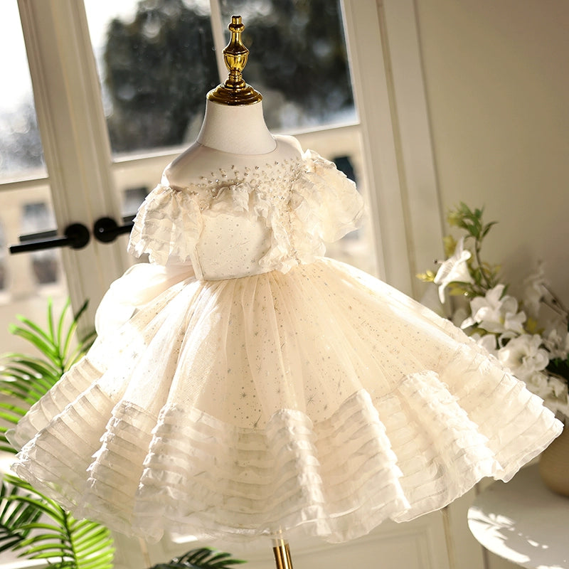 Girl's Floral Birthday Dress - Elegant Flower Girl & Wedding Princess Gown for Special Occasions | Perfect for Parties, Ceremonies & Photo Shoots
