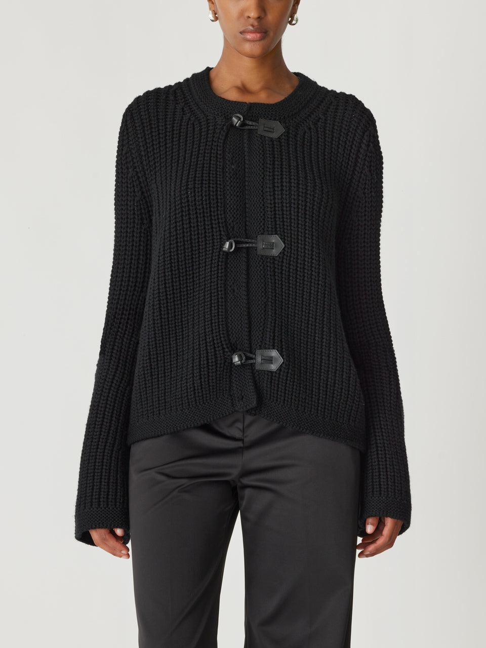 Cozy Wool Toggle Cardigan for Women - Soft Winter Knit Sweater with Button Closure - Perfect for Casual Outfits, Office Wear & Holiday Gatherings