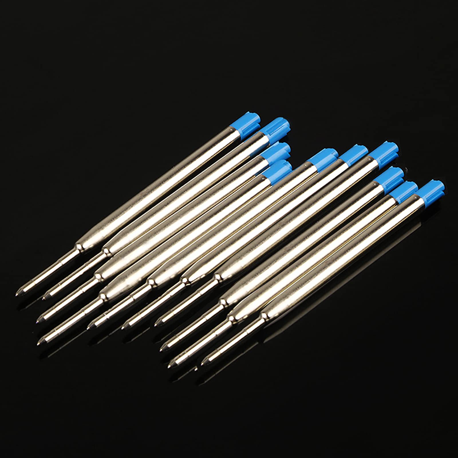 Obacle 1.0mm Medium Point Ballpoint Pen Refills - 10 Pack Blue Ink Refills for Smooth Writing (3.85inch/9.8cm) - Perfect for Office, School & Everyday Use