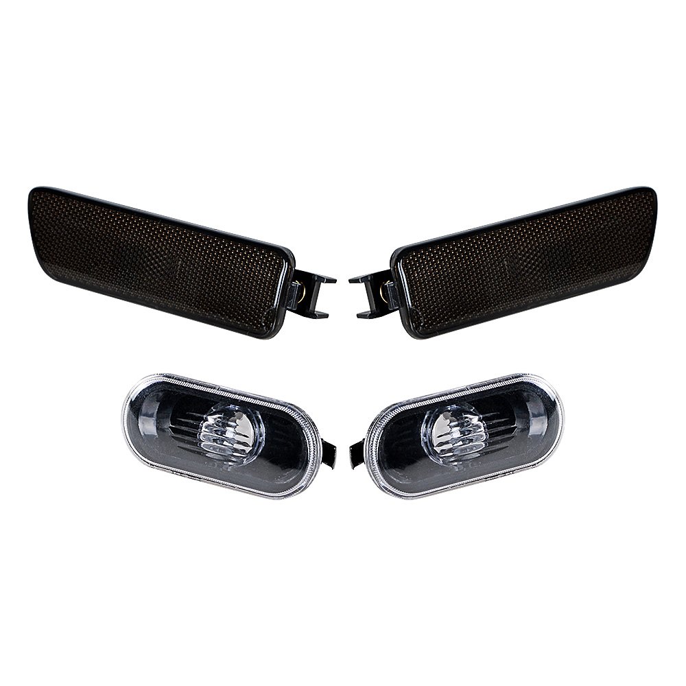 Smoked Lens Front Fender Lamps & Rear Bumper Side Marker Lights for Volkswagen VW Jetta MK4 Golf 1999-2003 - Upgrade Your Car's Style & Visibility for Night Driving