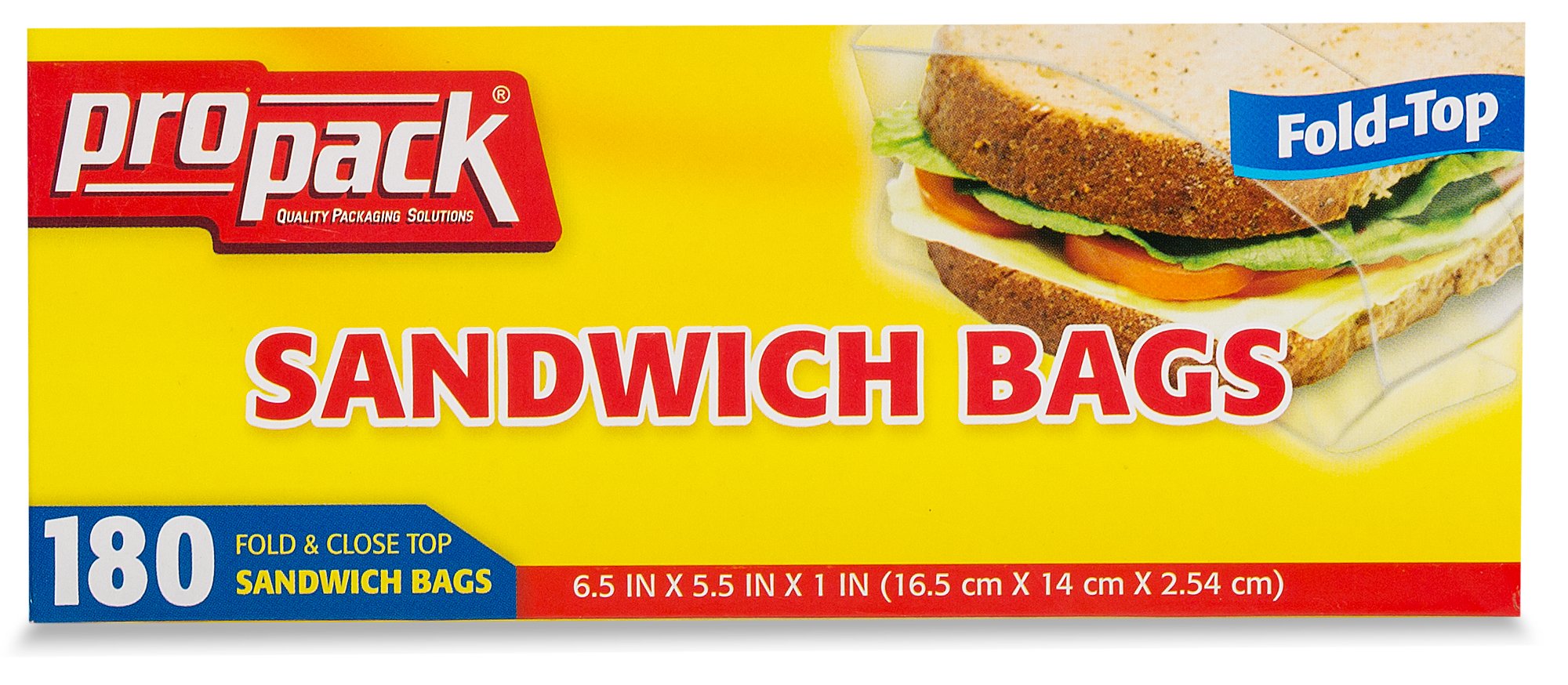Disposable Plastic Sandwich Bags With Fold Close Top - 540 Bags (3 Packs) | Perfect for Food Storage, Meal Prep, School Lunches, Travel Snacks & Picnics | Great for Sandwiches, Fruits, Nuts, Cookies & More | BPA-Free, Leak-Proof & Convenient