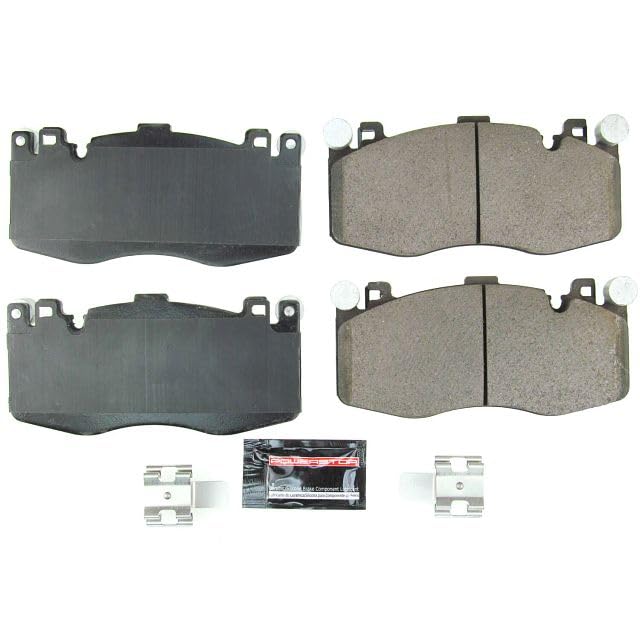 Power Stop Z23-1738 Carbon Fiber Ceramic Brake Pads - Front Z23 Evolution Sport Brake Pads with Hardware Kit for 2015-2018 BMW X5 & 2015-2019 BMW X6 | High-Performance Braking for Daily Driving and Sporty Handling