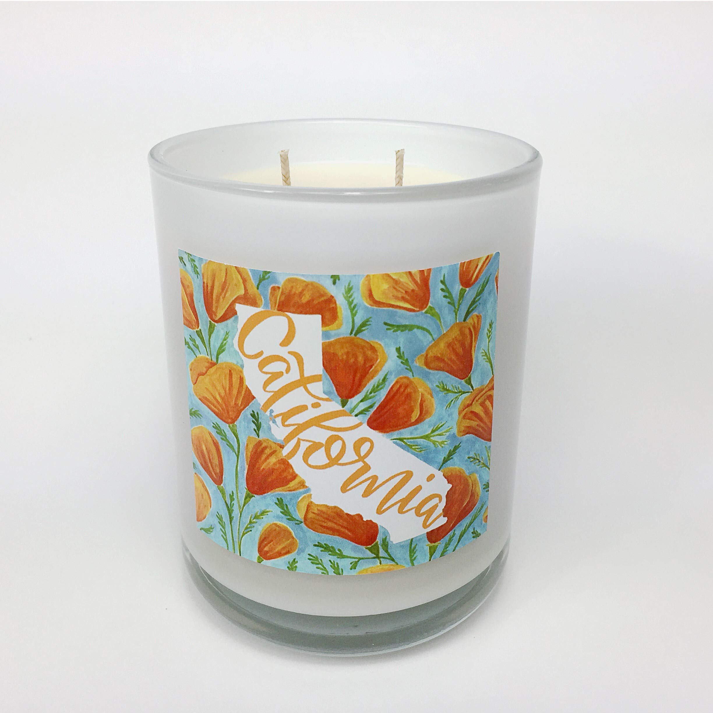 Banter & Bliss California Double Wicked 16 oz Peach Poppy Scented Coconut Wax Candle - Home Decor, Aromatherapy & Relaxation Gift for Women, Bedroom, Bathroom, Living Room, Office