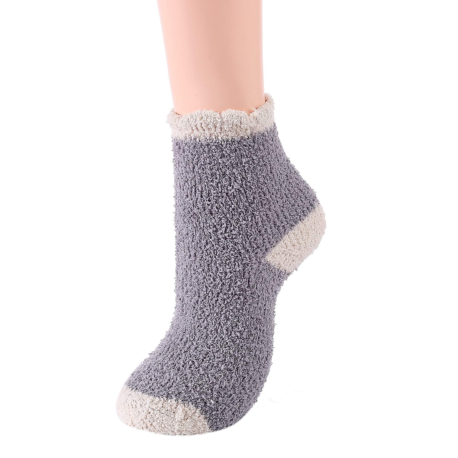 Cozy Winter Fuzzy Socks for Women - Ultra Soft Warm Fluffy Socks with Non-Slip Grips - Perfect for Home, Gym, Yoga & Outdoor Activities