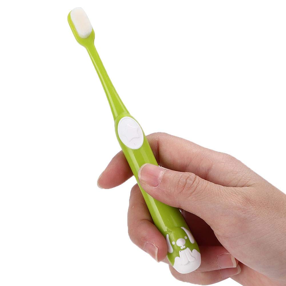 HURRISE Extra Soft Kids Toothbrush for Sensitive Teeth & Tongue - Gentle Silicone Manual Toothbrush for Children & Babies - Safe Dental Cleaning Oral Care (Green) - Perfect for Daily Brushing & Toddler Dental Hygiene