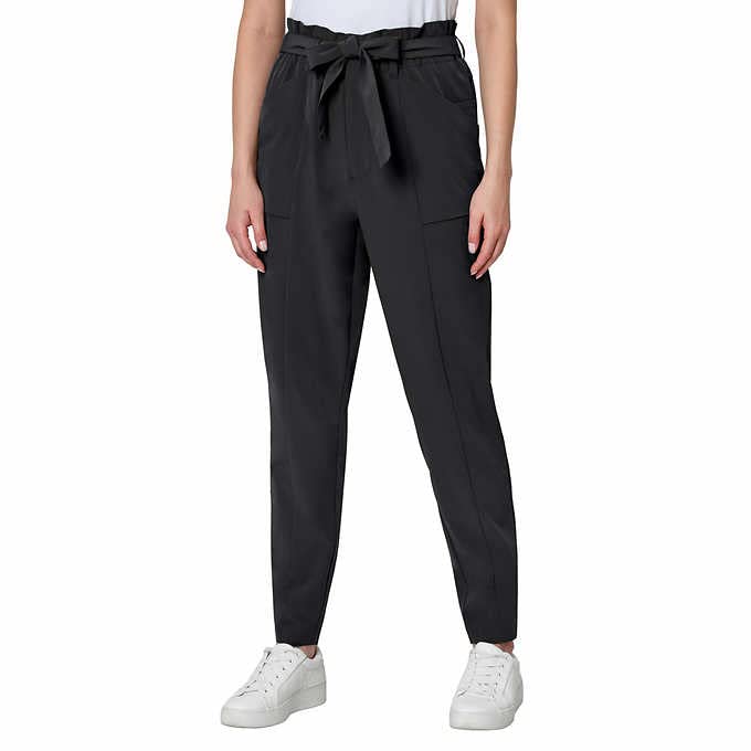 Womens Tie-Front Black Pants Medium - Stylish Office & Casual Wear