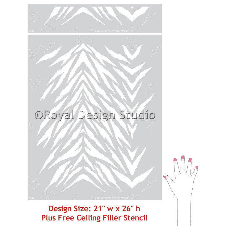 Zebra Stripes Allover Stencil - DIY Wall Art, Furniture Painting & Home Decor Stencil for Creative Projects - Perfect for Kids Rooms, Nursery Decor, and Animal Theme Parties