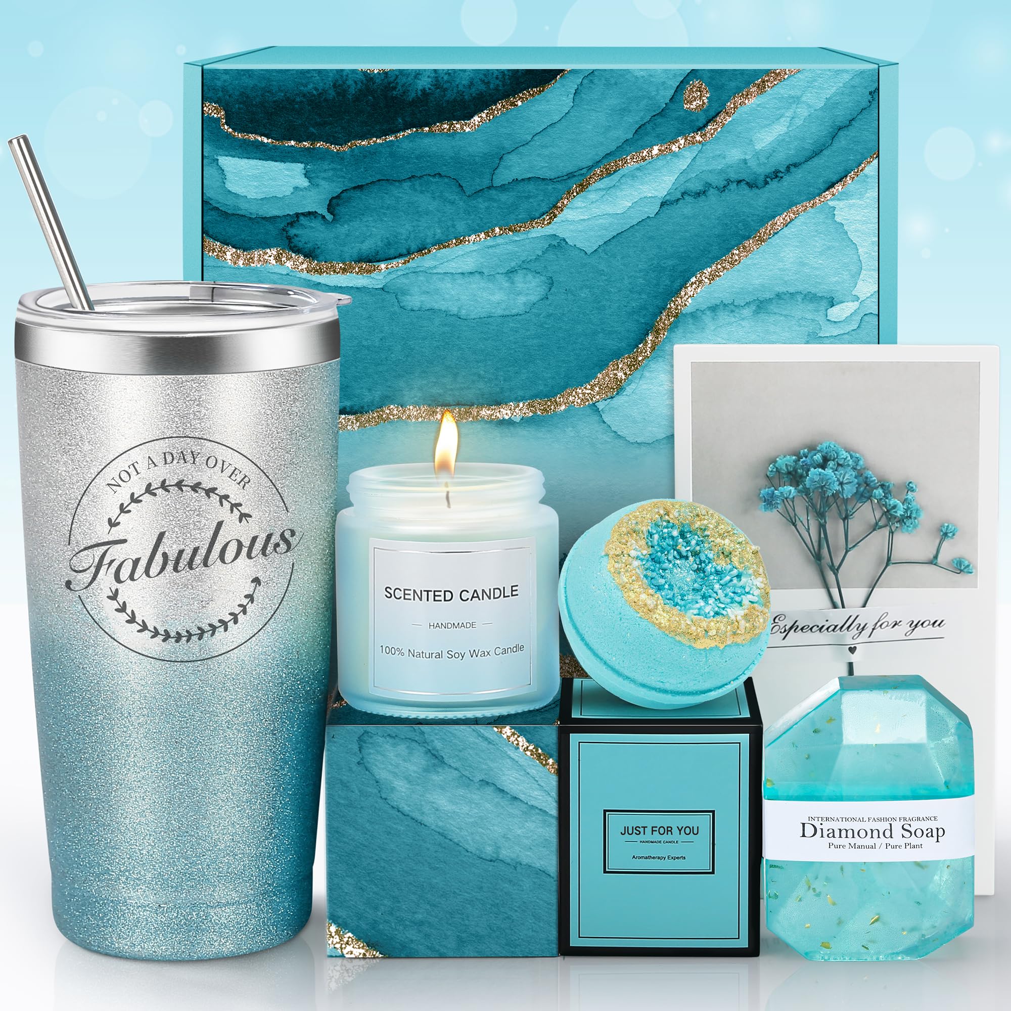 Unique Relaxing Spa Gift Basket Set for Women - Birthday, Christmas, Thank You Gifts for Mom, Sister, Best Friend, Daughter, Coworker, Wife - Perfect for Self-Care, Pampering, and Stress Relief at Home