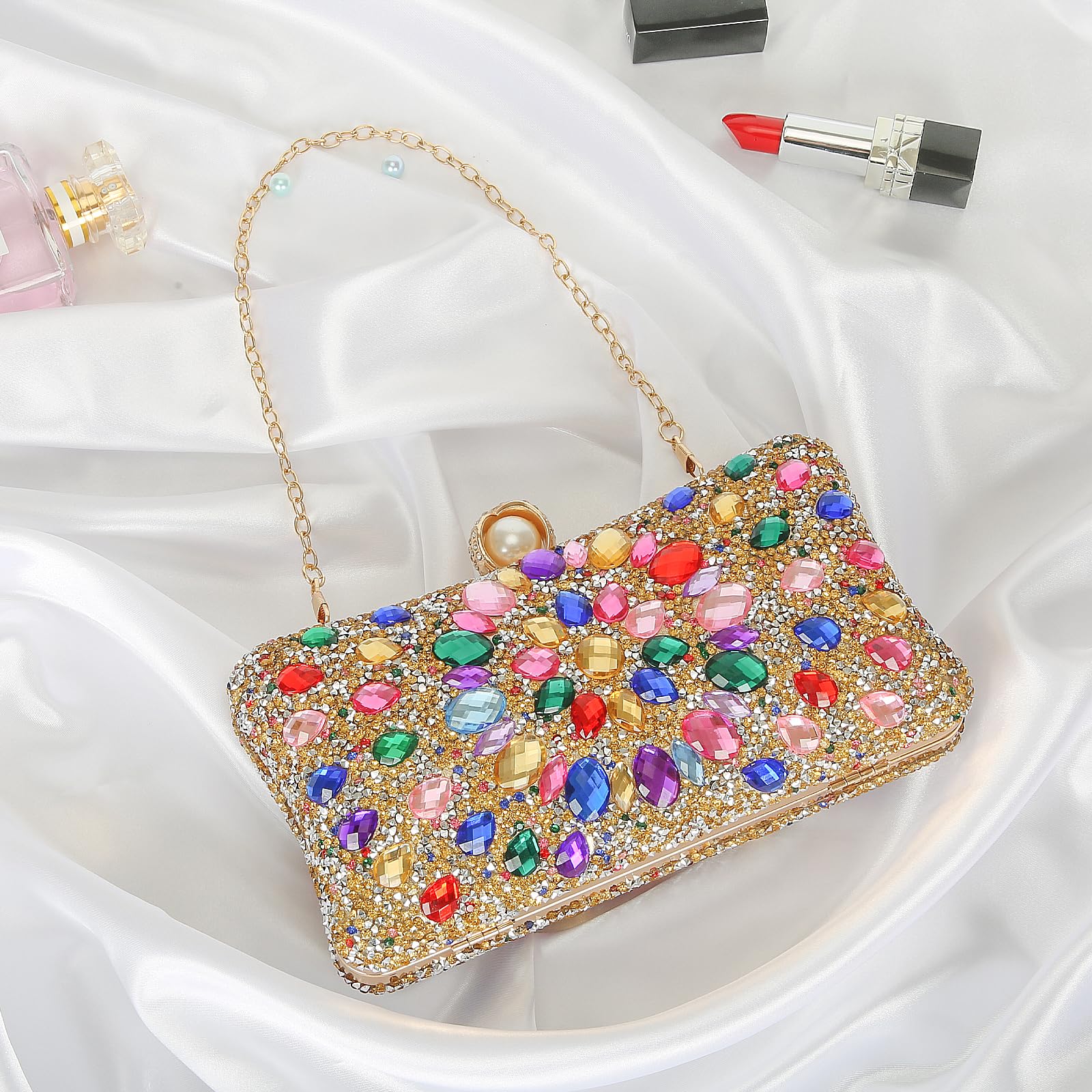 Sparkly Rhinestone Evening Clutch Purse for Women - Luxury Glam Handbag for Parties, Weddings & Special Occasions