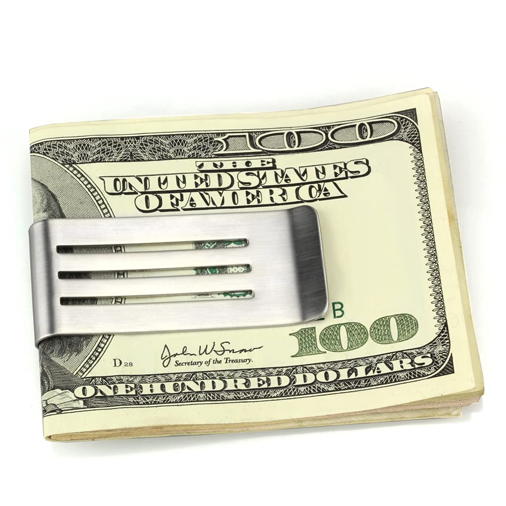 ALAMODE LO3383 Unisex High Polished Stainless Steel Money Clip - Slim & Durable Cash Holder for Men & Women - Perfect for Everyday Carry, Travel, and Gifts