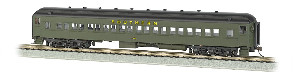 Bachmann Industries Ho Scale Southern #1050 72' Heavyweight Coach Car with Lighted Interior - Model Train Accessory for Realistic Railroad Scenes & Dioramas