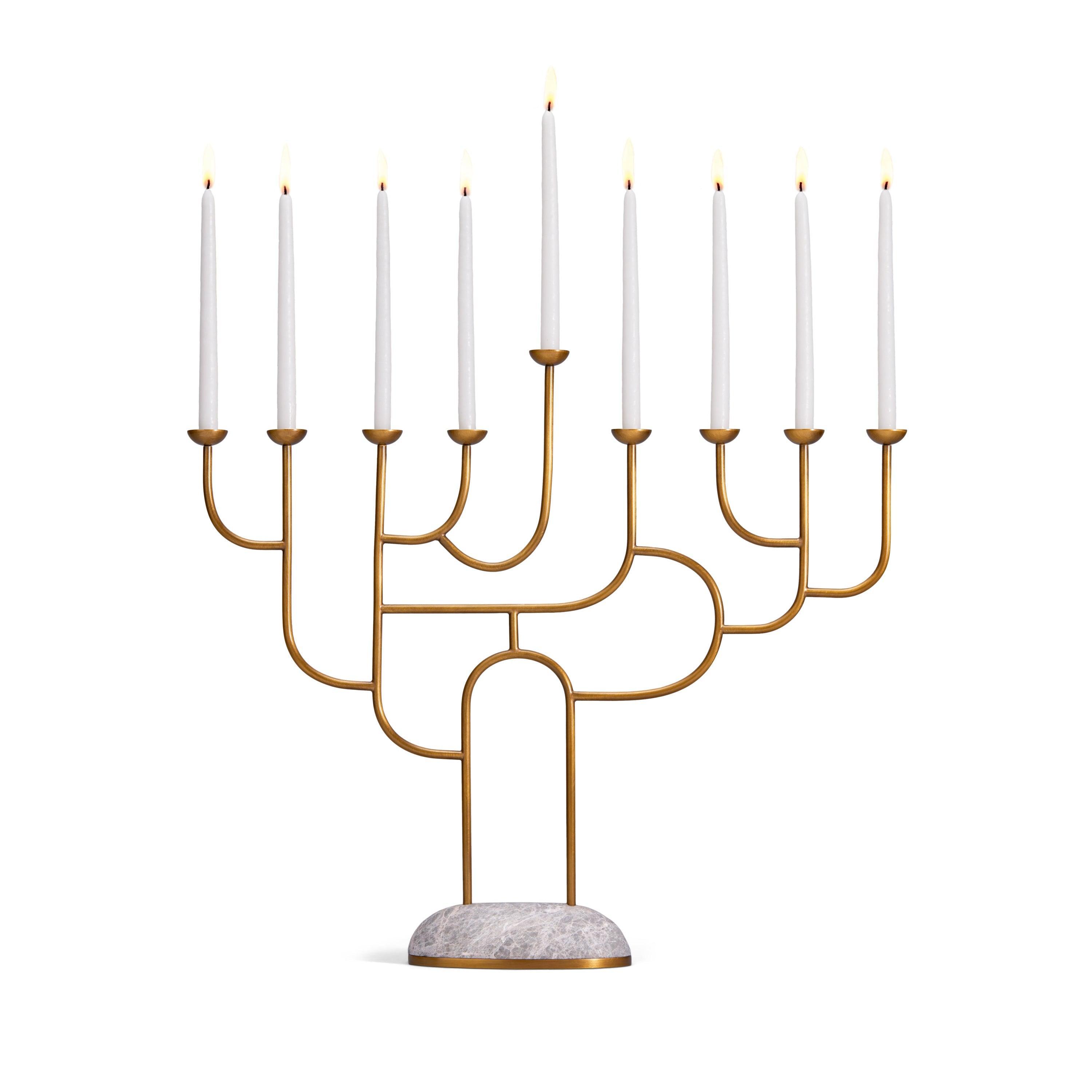 Rova Menorah - Elegant Hanukkah Candle Holder for Jewish Holiday Decor & Home Celebration