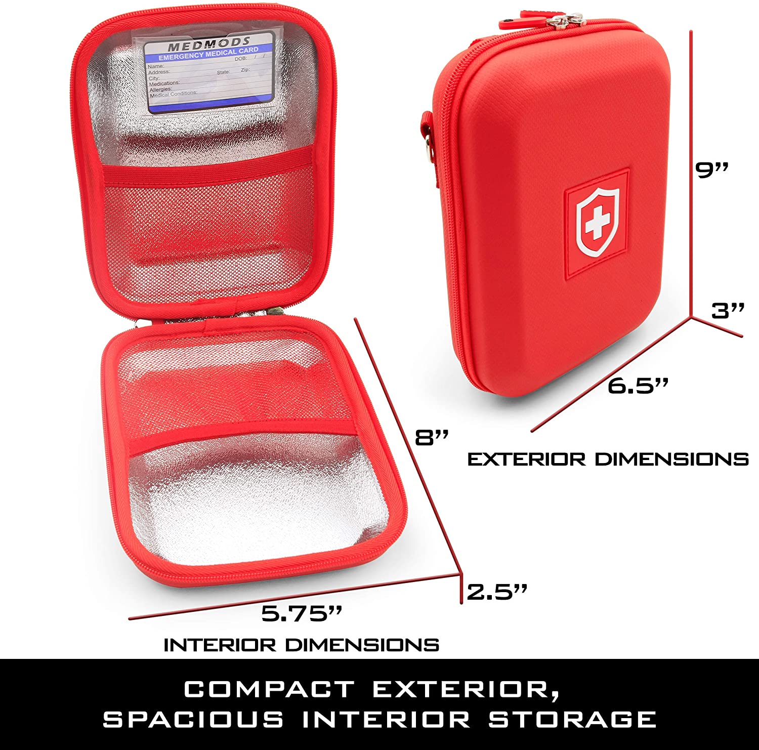 CASEMATIX Hard Shell Insulin Cooler Travel Case - Insulated Diabetes Medical Bag with Ice Pack, ID Card Holder & Shoulder Strap - Perfect for Travel, Daily Use and Emergency Diabetic Care