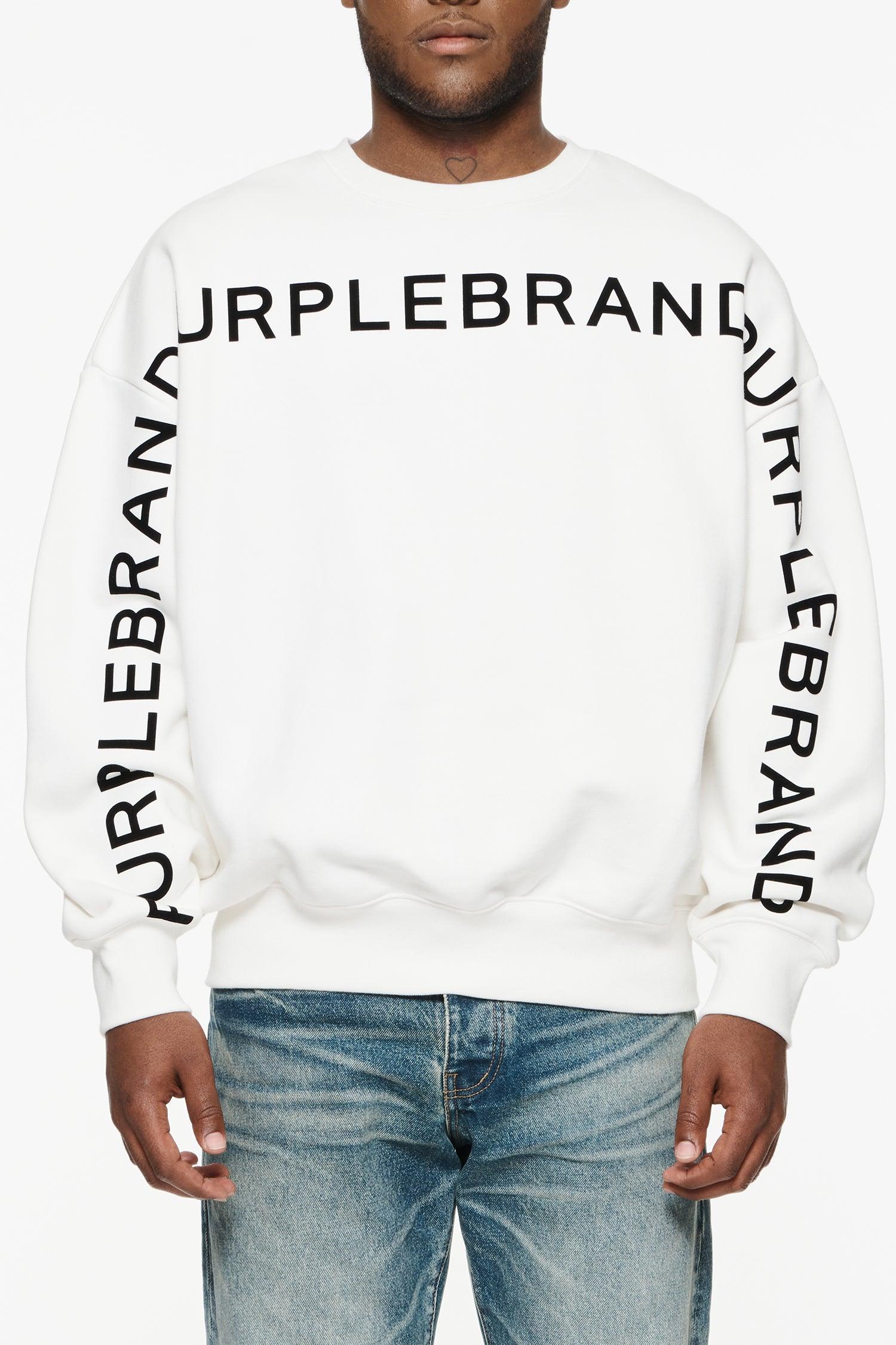 Purple Brand P402 Wordmark Repeat Crewneck Sweatshirt - Stylish & Comfortable Pullover for Men & Women - Perfect for Casual Wear, Street Style & Everyday Outfits