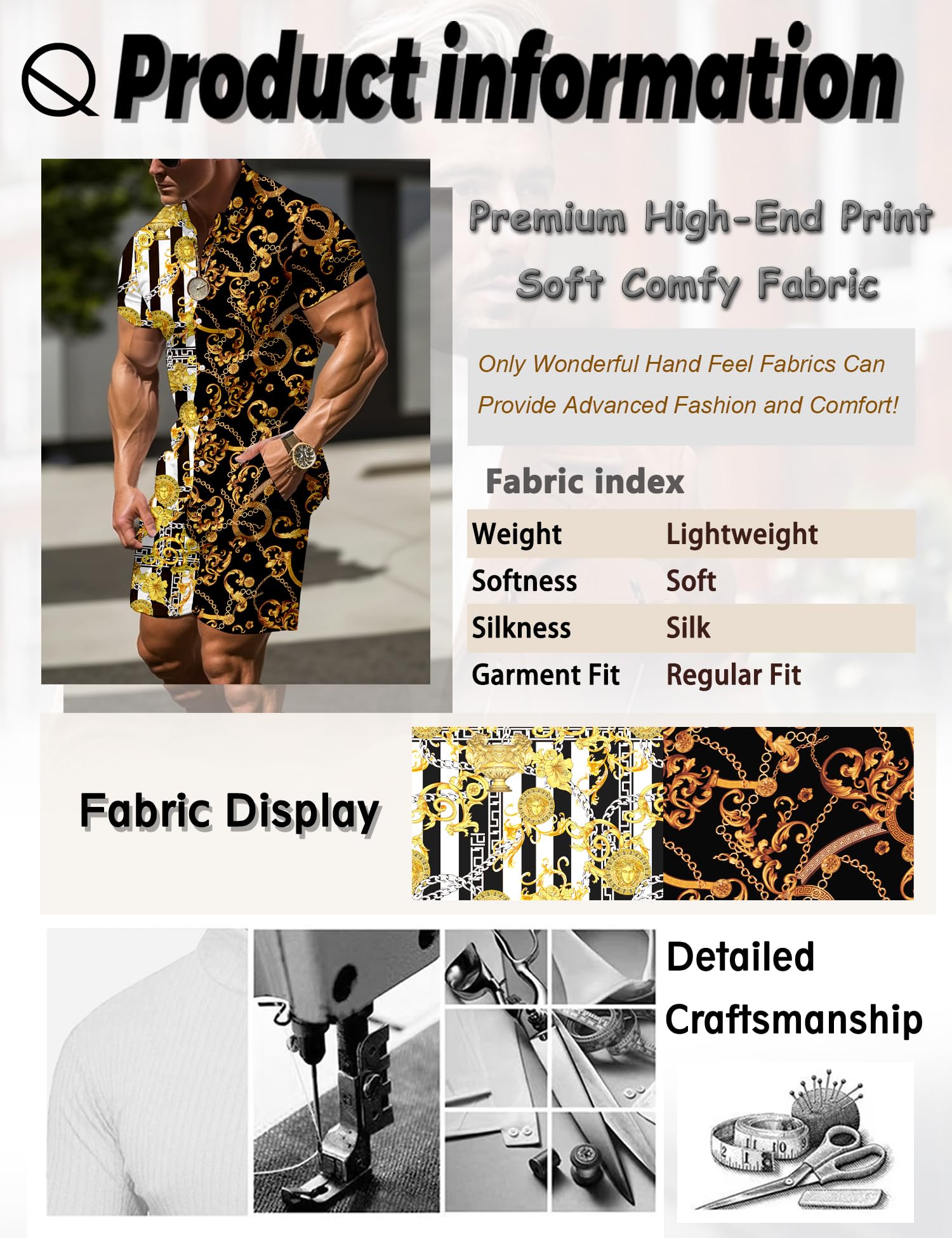 Premium Men's Hawaiian Shirt 2-Piece Set - Breathable Casual Button Down Shirt & Shorts | Tropical Summer Beach Outfit for Vacation, Pool Party & Island Getaways