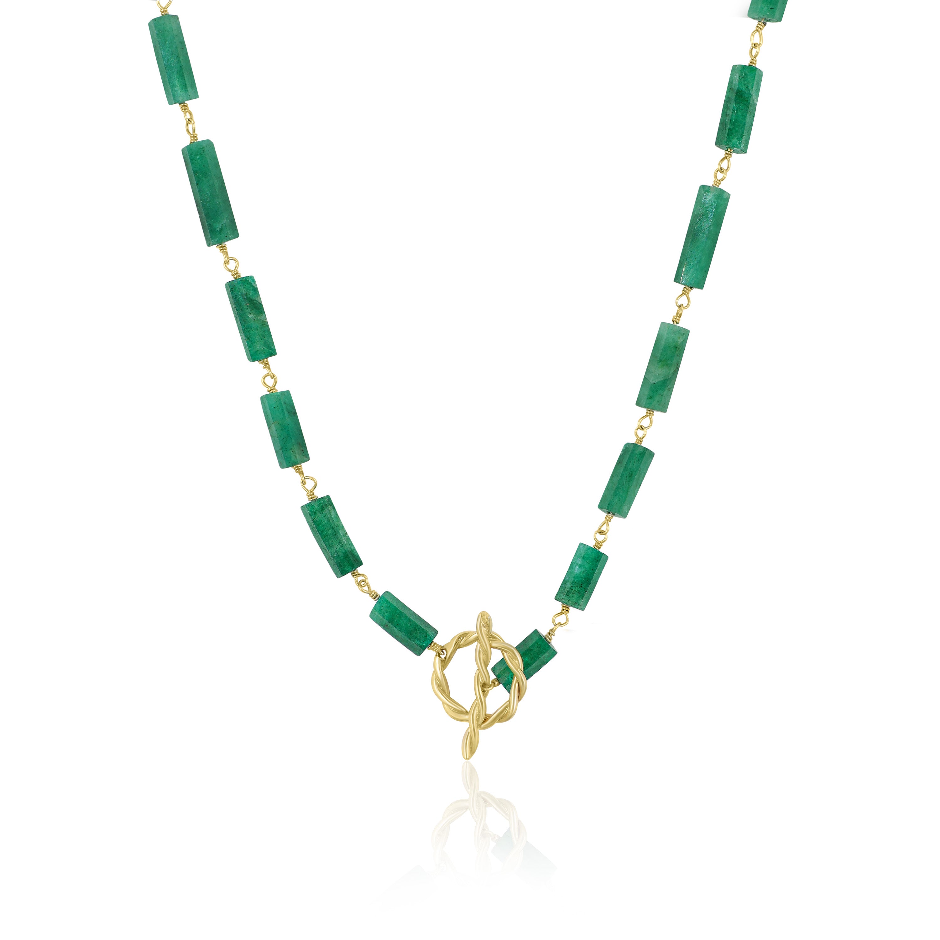 Emerald Green Hexagon Designer Pencil Necklace with Toggle Clasp - Elegant Jewelry Gift for Women, Teachers & Artists | Perfect for Office, School & Special Occasions