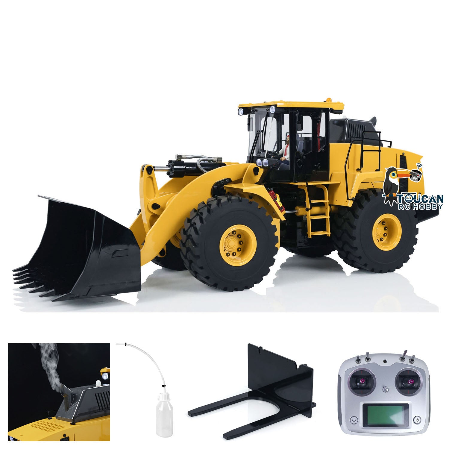1/14 Scale Metal 470 Hydraulic RC Heavy Duty Loader - Remote Control Construction Vehicle with Smoke, Sound & Light - Fully Assembled Wheel Loader Model for Construction Enthusiasts & Collectors - Perfect for RC Hobbyists, Construction Simulation & Display Collections