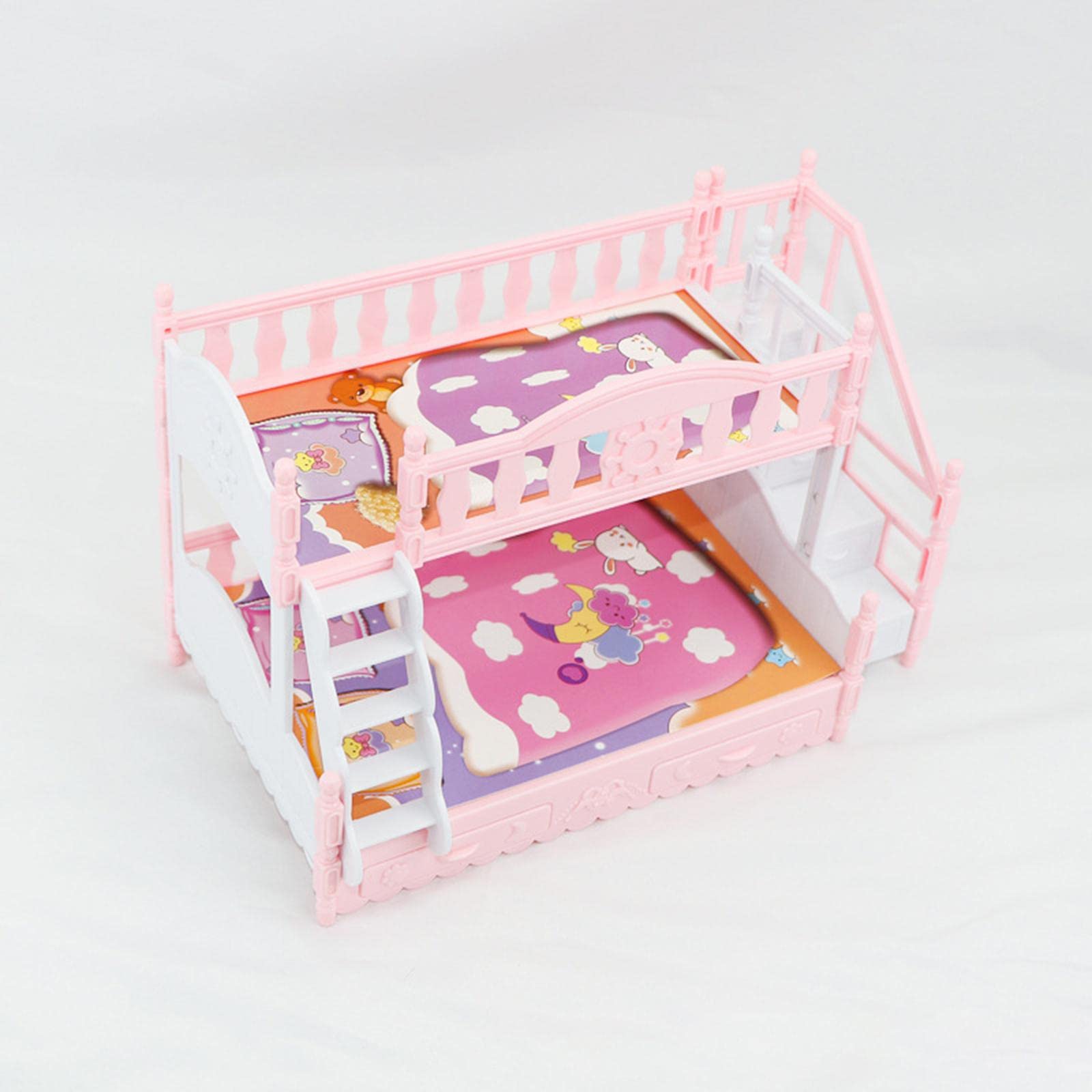 Amagogo 1:12 Scale Miniature Dollhouse Furniture Set - Replacement Bunk Beds for Dolls, Perfect for DIY Dollhouse Decor & Kids Pretend Play