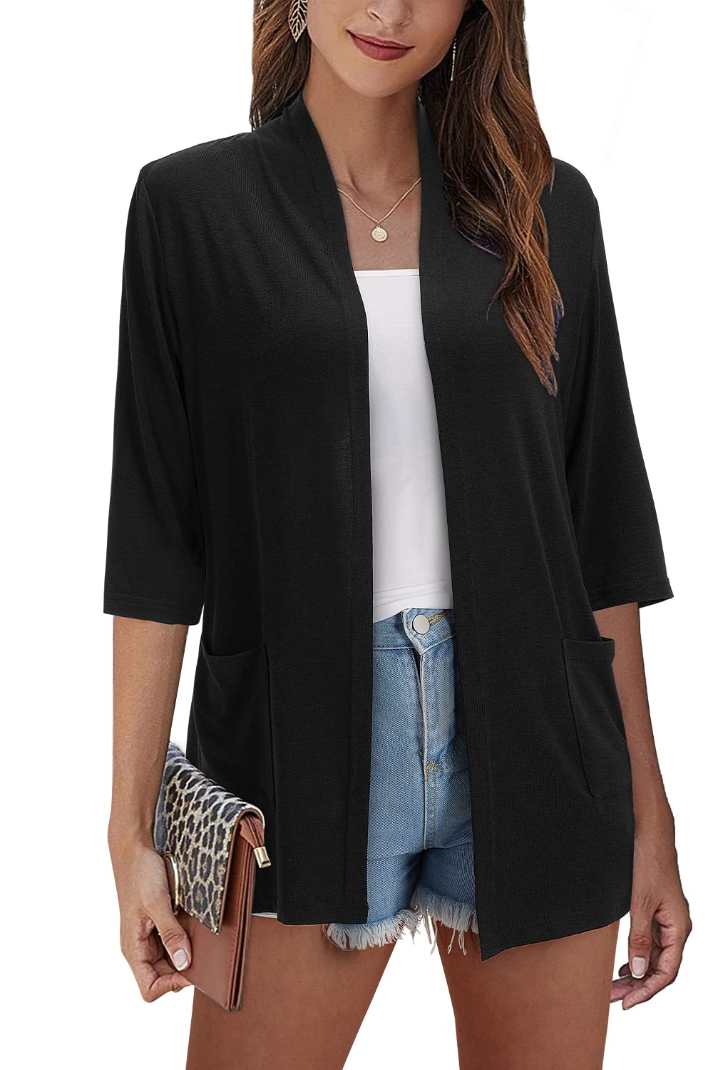 ULTRANICE Women's Lightweight Summer Cardigan Sweater 2024 - Fashion Casual Open Front Coverup with Pockets | Perfect for Beach, Office & Everyday Wear