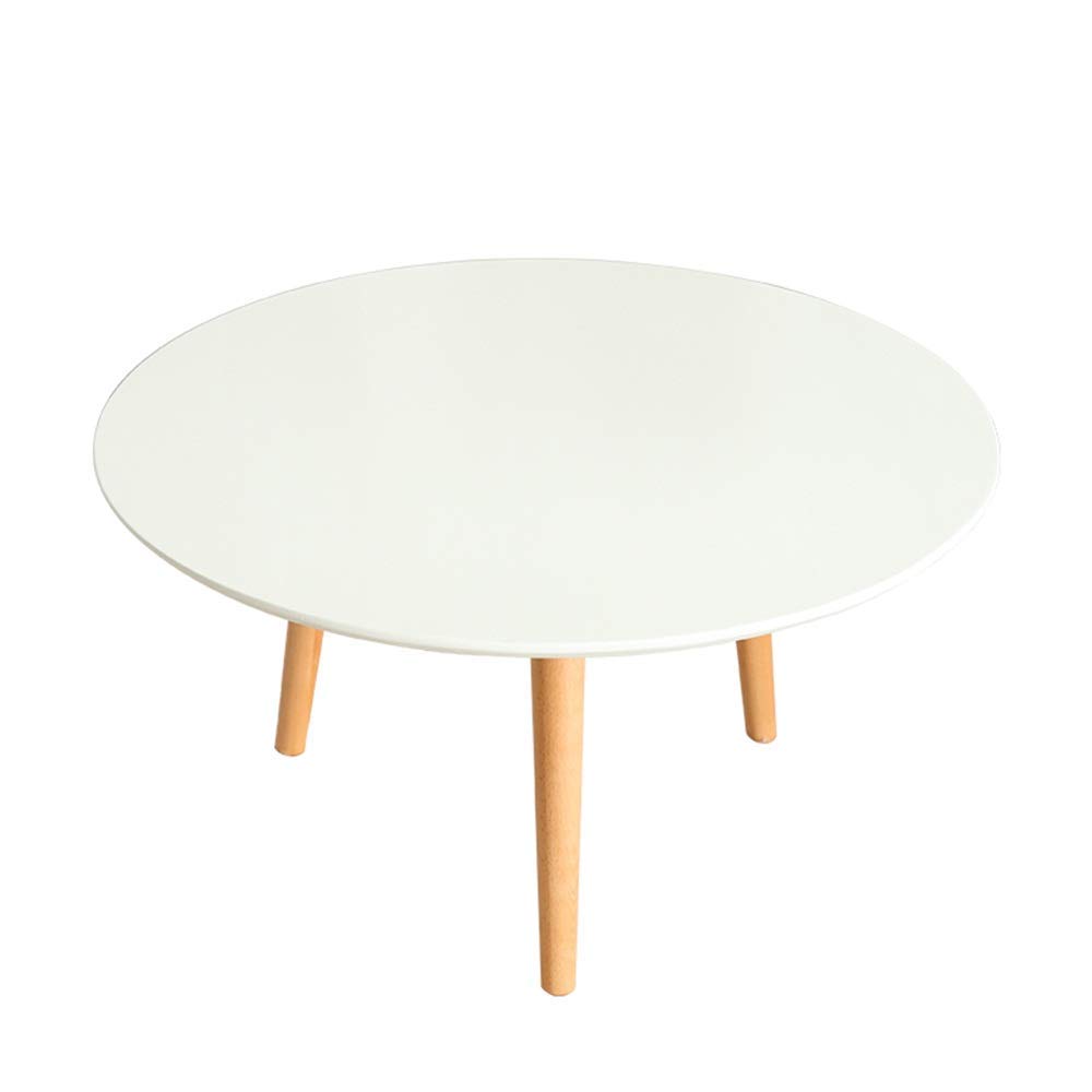 Solid Wood Round Coffee Table - Modern Office Desk & Decorative Side Table with Nesting Design for Living Room, Bedroom, Home Office (Set of 2)