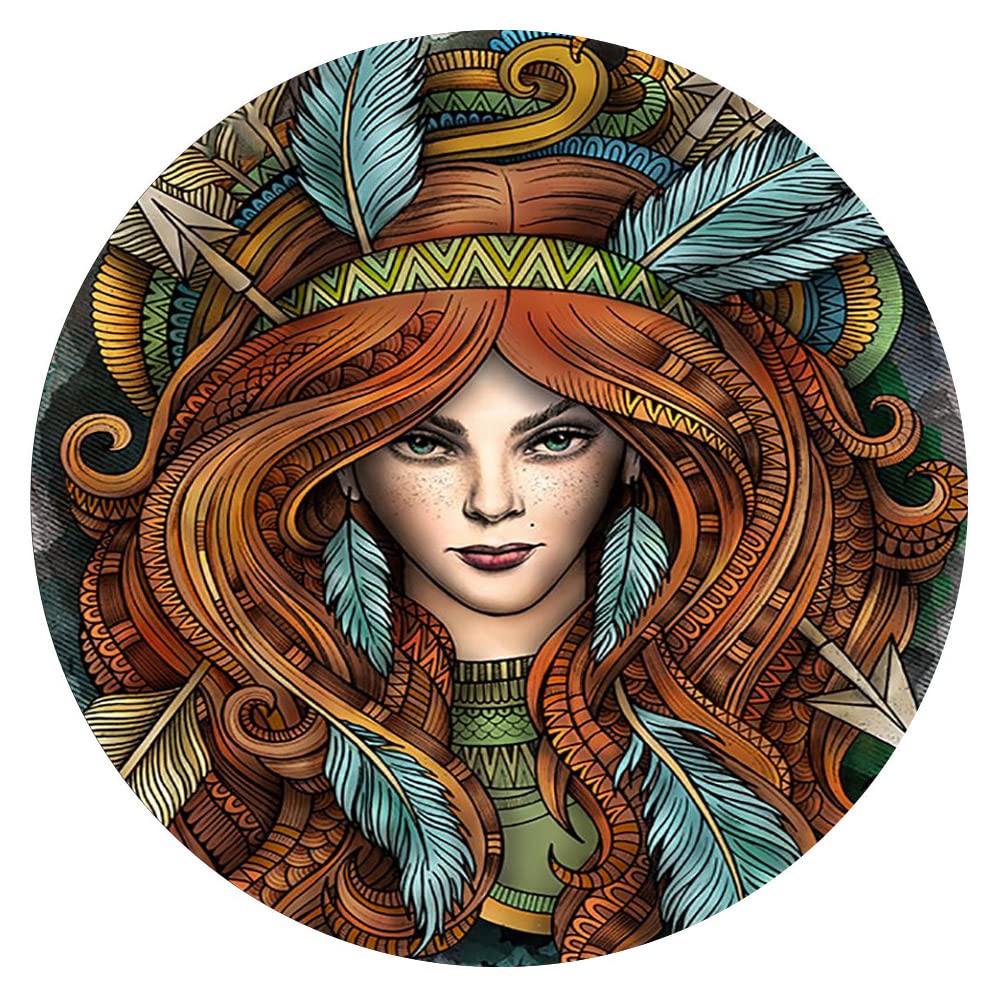 500-Piece Round Wooden Jigsaw Puzzle - Character Series & Girl Aesthetic Picture, Stress Relief Educational Toy for Adults, Valentine's Day Gift for Couples, Birthday Present, Home Decor & Family Game Night Activity