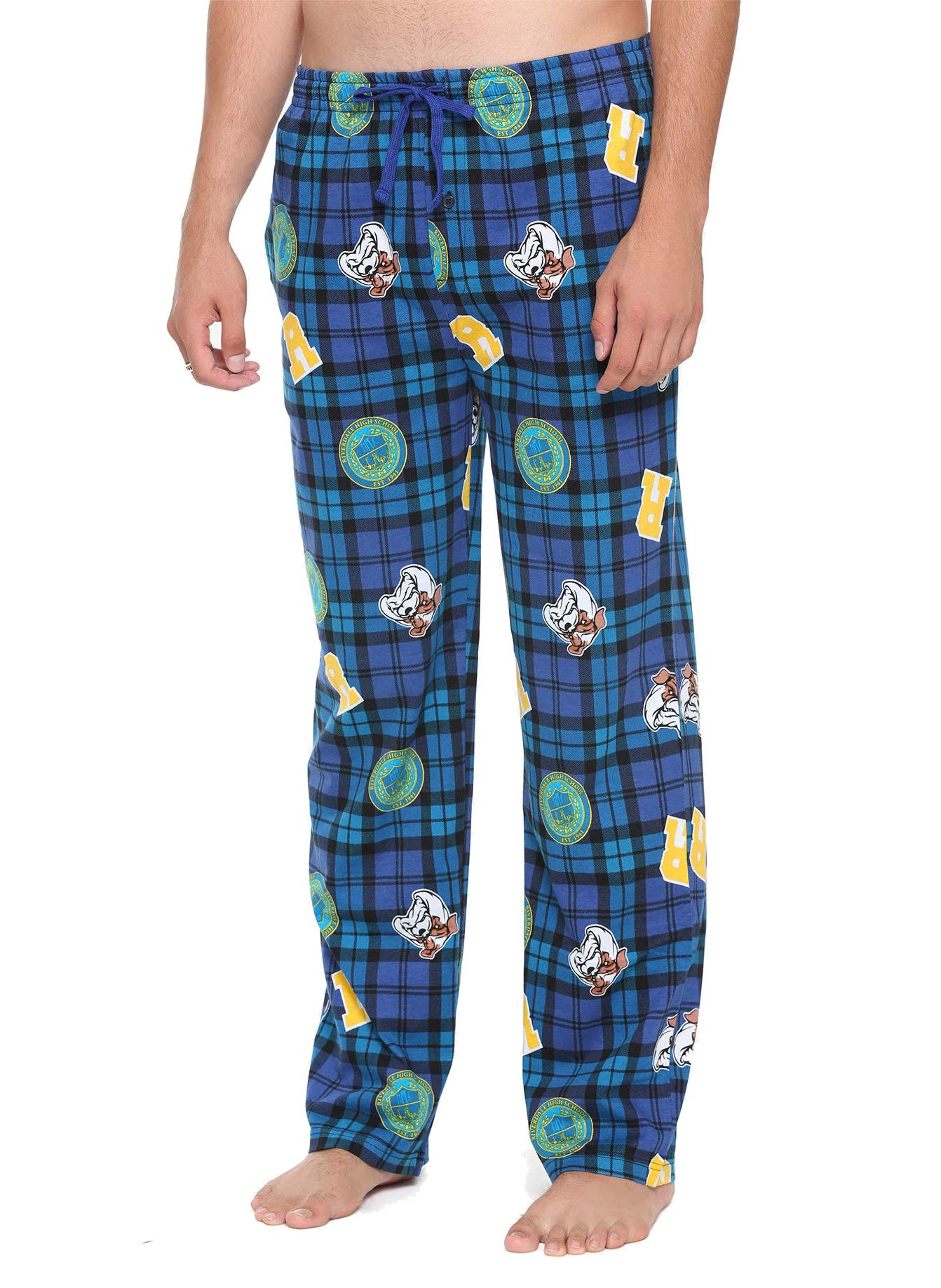 Riverdale High School Plaid Pajama Pants for Women - Soft Blue Cotton Lounge Pants for Sleepwear, Relaxing & Gift Giving