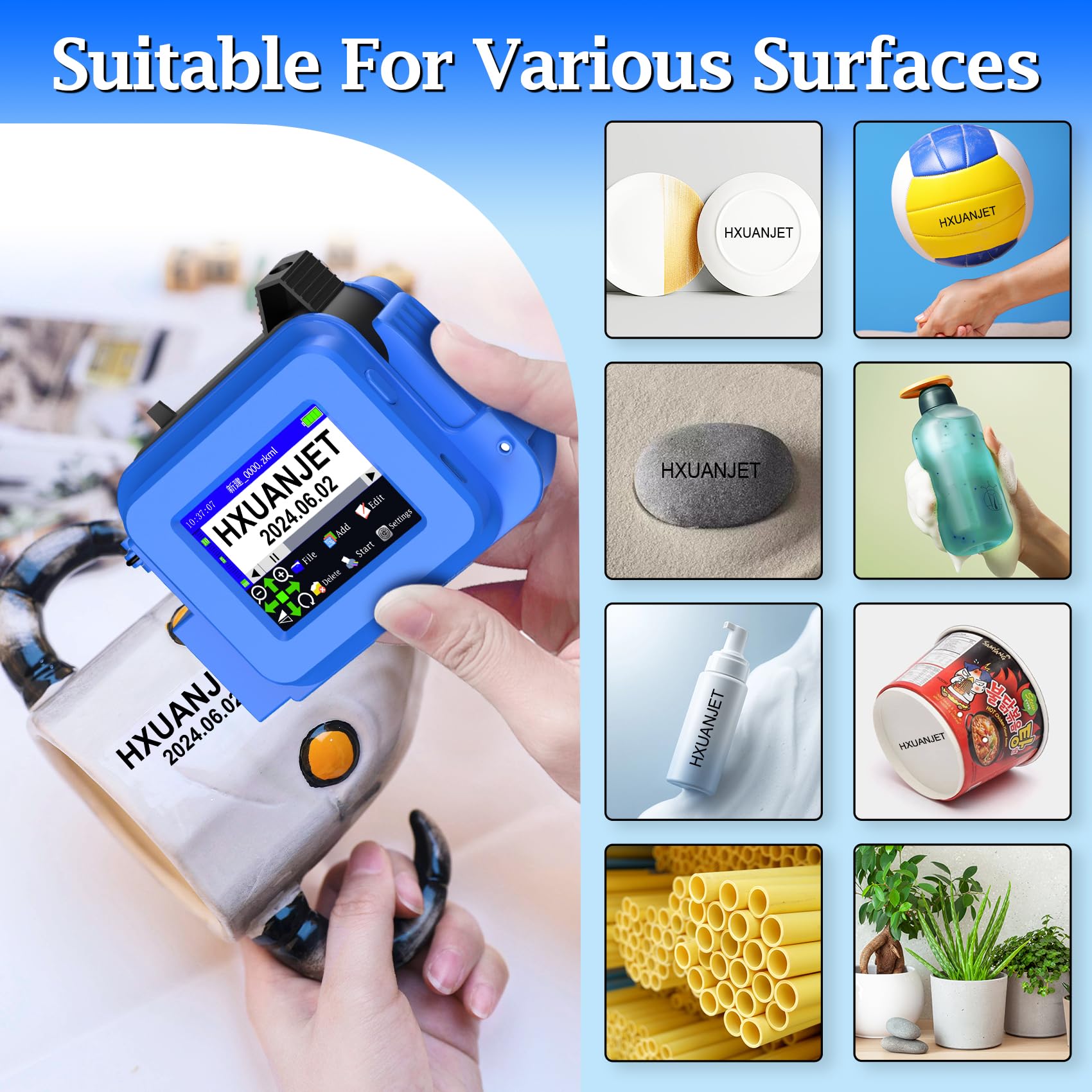 MINI127 Portable Handheld Inkjet Printer - Compact Coding Machine for Logo, QR Code, Barcode, Date & Batch Printing | Ideal for Retail, Warehouse, Manufacturing & Small Business Labeling