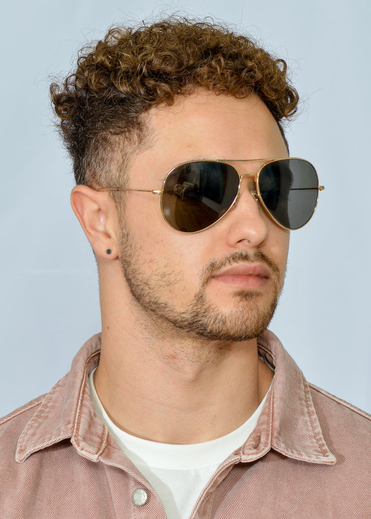 American Optical OPS Command Aviator Sunglasses - Classic Aviator Style with Curl Temples for Men & Women - Perfect for Military, Outdoor Adventures & Everyday Wear