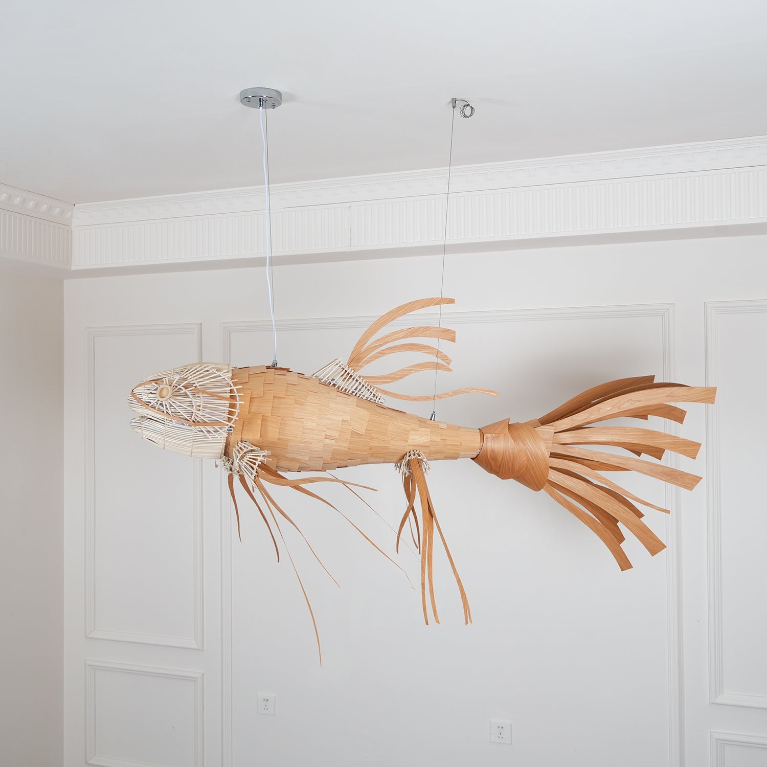 Elegant Koi Fish Chandelier - Handcrafted Glass Pendant Light for Living Room, Bedroom & Dining Room Decor | Perfect for Asian-Themed Home Interiors