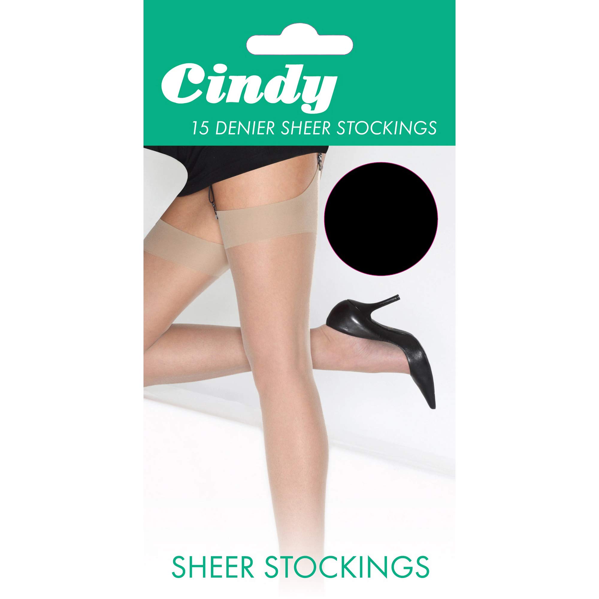 Cindy Women's 15 Denier Sheer Stockings (1 Pair) - Ultra Soft & Comfortable Nylon Tights for Office, Party & Everyday Wear