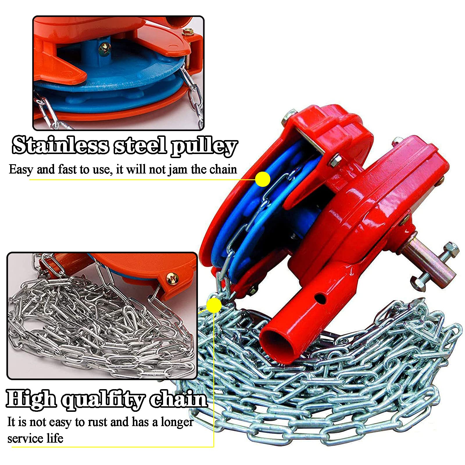 Manual Film Coiler Device - Sidewall Top Greenhouse Hand Winch with 4m/6m Chains for Agriculture, Orchard & Garden (2pcs) - Perfect for Greenhouse Film Rolling & Crop Protection