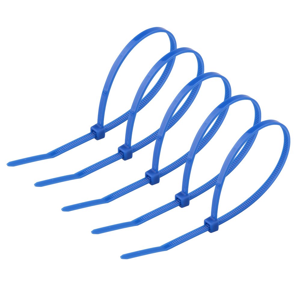 10Gtek 500-Pack 8-Inch Blue Nylon Self-Locking Cable Ties - Heavy Duty Zip Ties for Wire Management, Organizing Cables, Home Office & Industrial Use