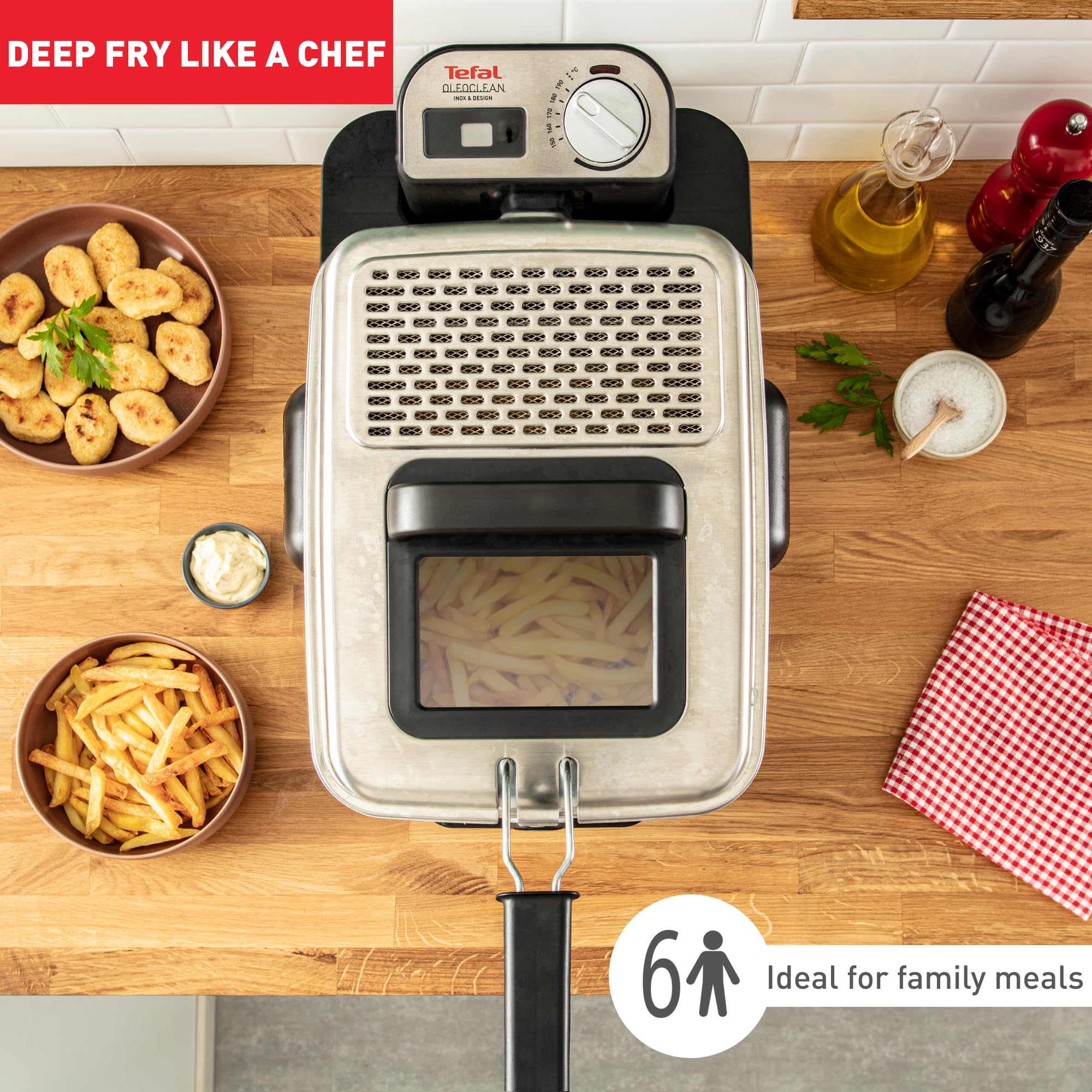 Tefal Oleo Clean Pro Deep Fryer 3.5L with Oil Storage Box - 2300W Stainless Steel Easy-Clean Design for Chips, Fried Chicken & More - Perfect for Family Gatherings & Restaurant-Style Cooking (Grey/Blue)