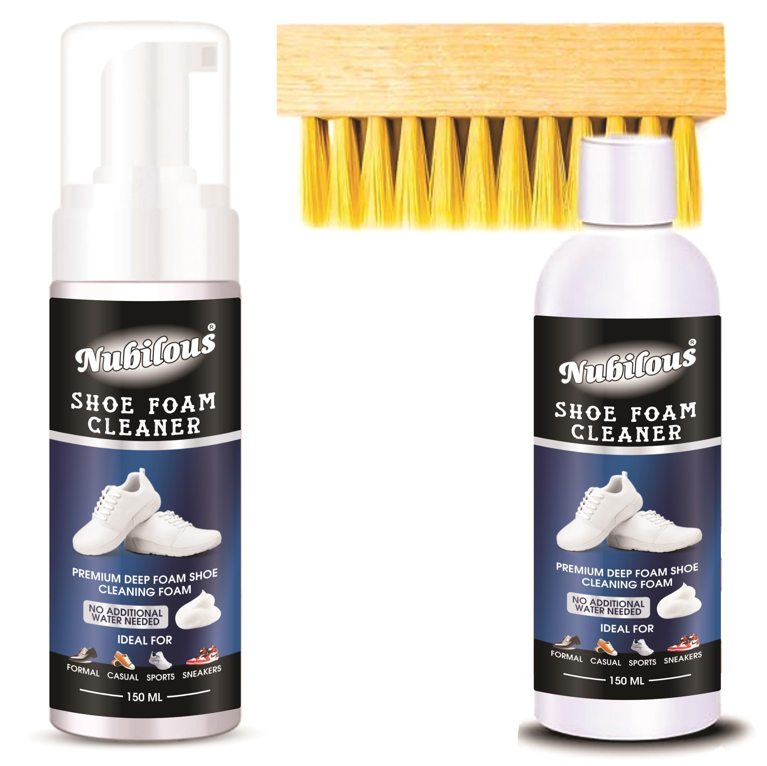 Nubilous Sneaker Cleaner for White Shoes | Foam Cleaning Kit for Nubuck, Canvas, Knit & Sports Shoes | Gentle Shoe Cleaner for Trainers, Running & Casual Wear | Perfect for Gym, Workouts & Everyday Use