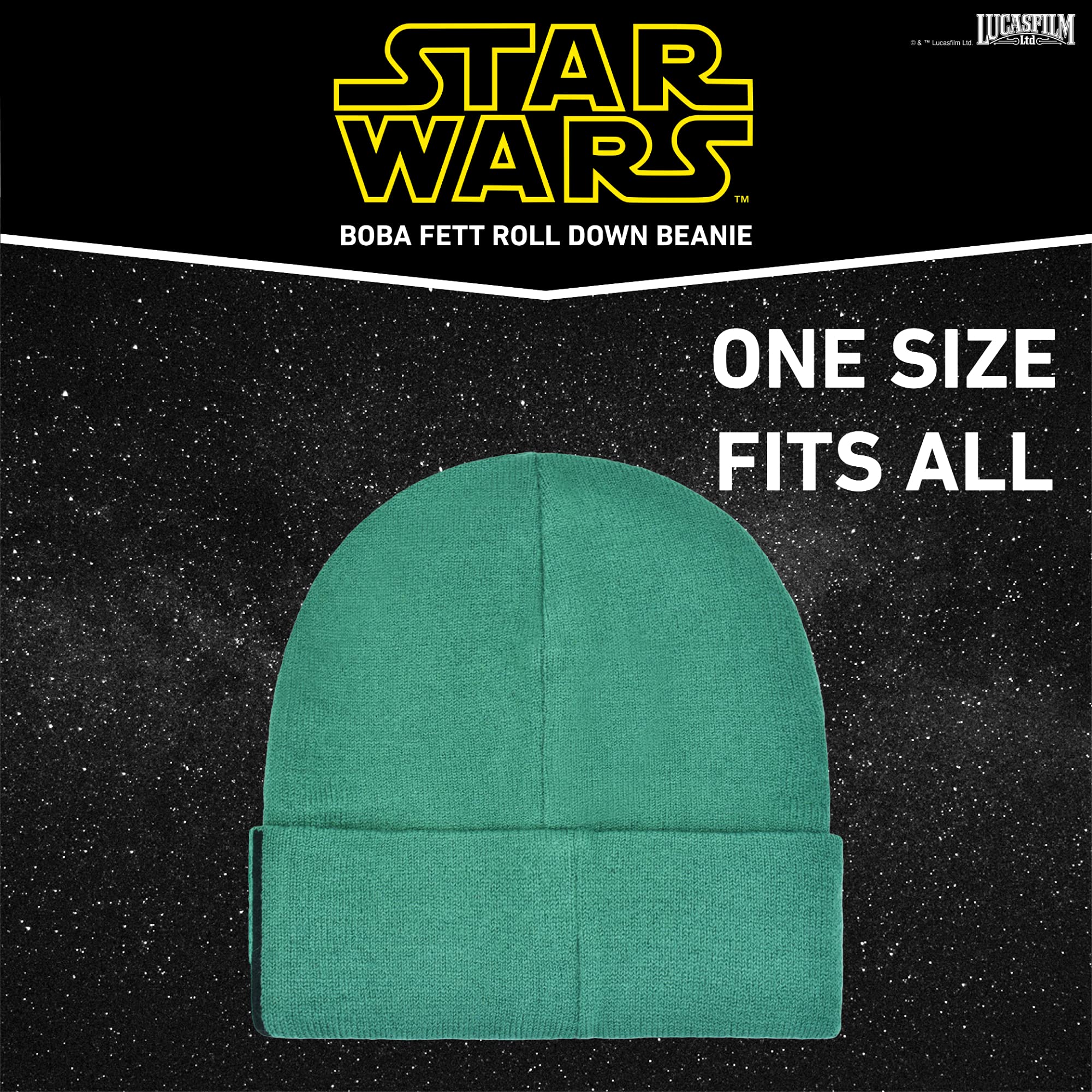 Star Wars Boba Fett Knitted Acrylic Winter Beanie Hat for Adults - Warm Cosplay Costume Accessory for Halloween, Comic Con & Cold Weather