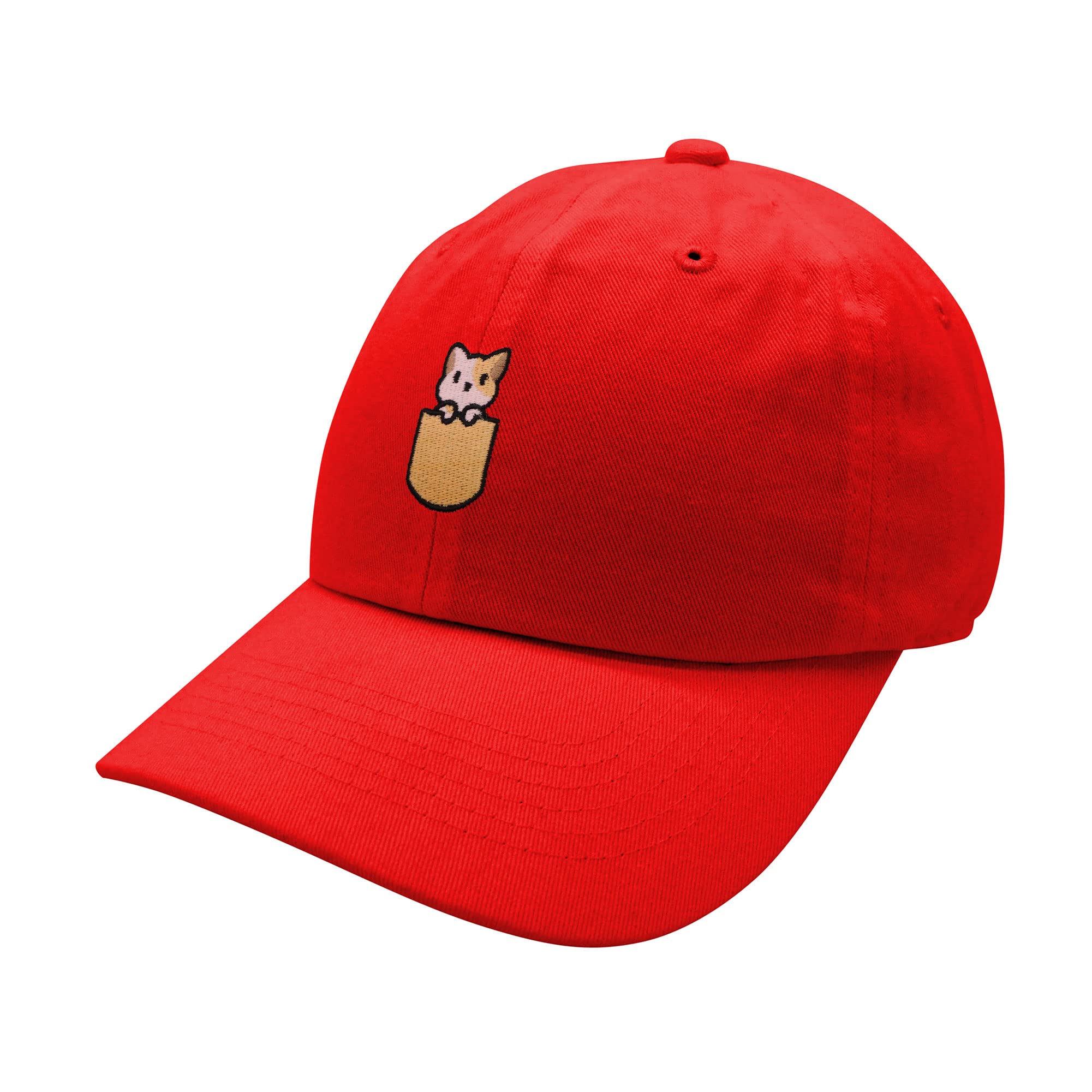 JPAK Embroidered Cat Dad Baseball Cap with Shirt Pocket - Stylish & Comfortable Hat for Men, Outdoor Activities, Casual Wear, and Gifts