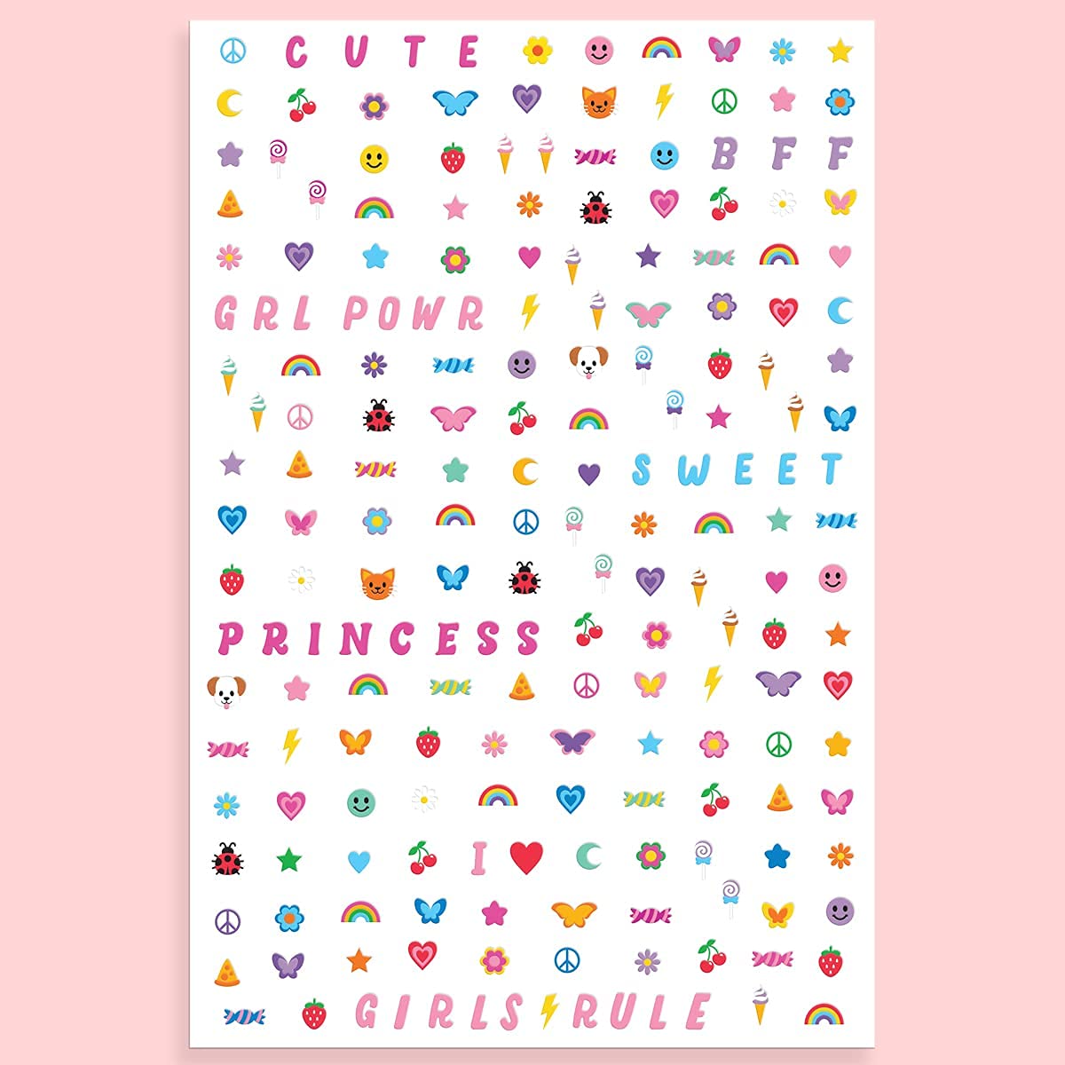 Fetti Kids Nail Stickers - 816 Decals for Girls | Birthday Party Favors, DIY Nail Art, Home Activity Kit, Cute Nail Transfers (Groovy, Princess, Girl Power Designs) - Perfect for Easter Basket Stuffers, Sleepovers & Girls' Night Out