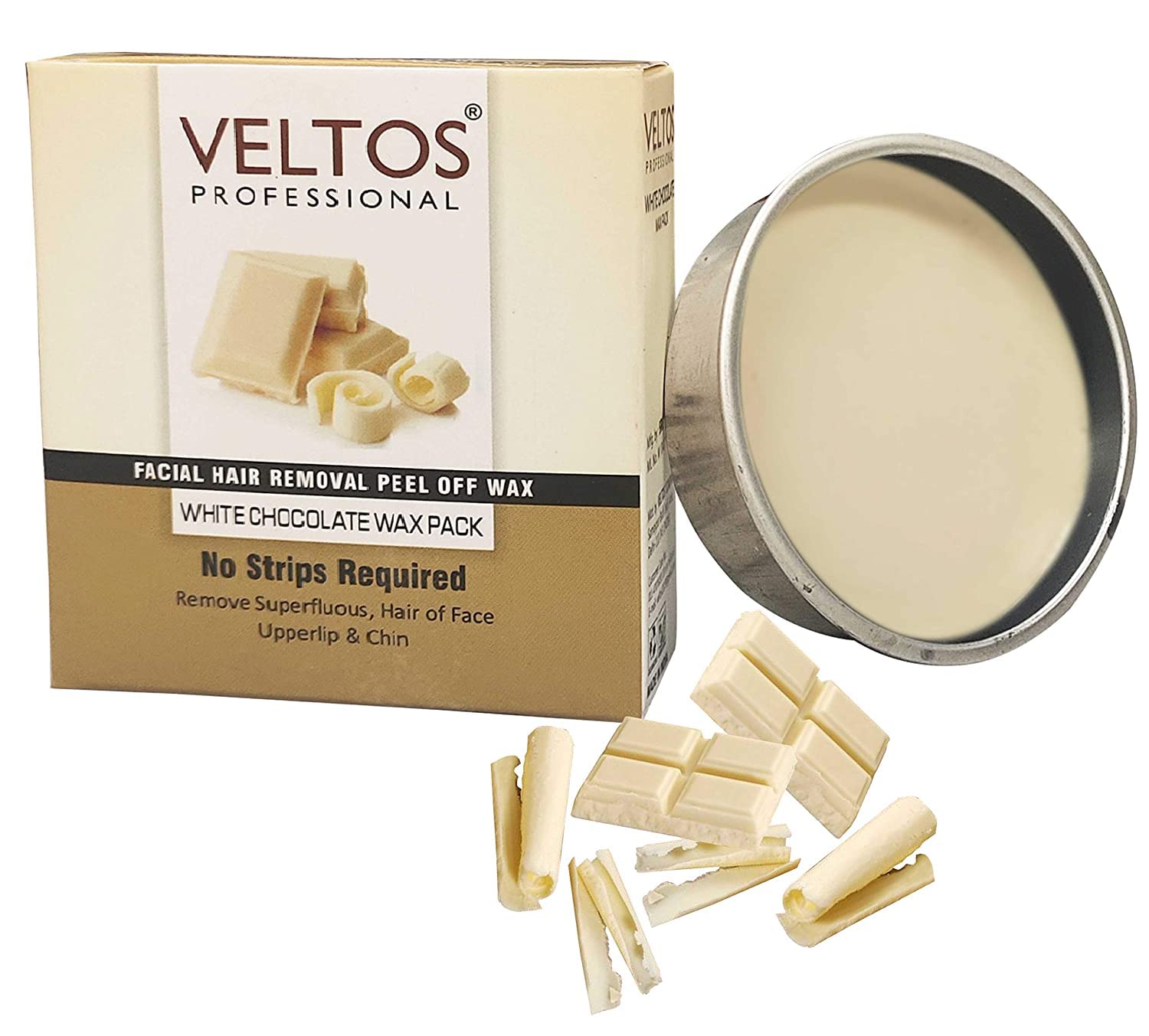 Veltos Women's Facial Peel Off Wax Kit - 3 Pack (Red Wine, White Chocolate, Charcoal) 80G Each - Easy At-Home Facial Hair Removal Wax Strips for Smooth Skin - Perfect for Eyebrows, Upper Lip & Sideburns