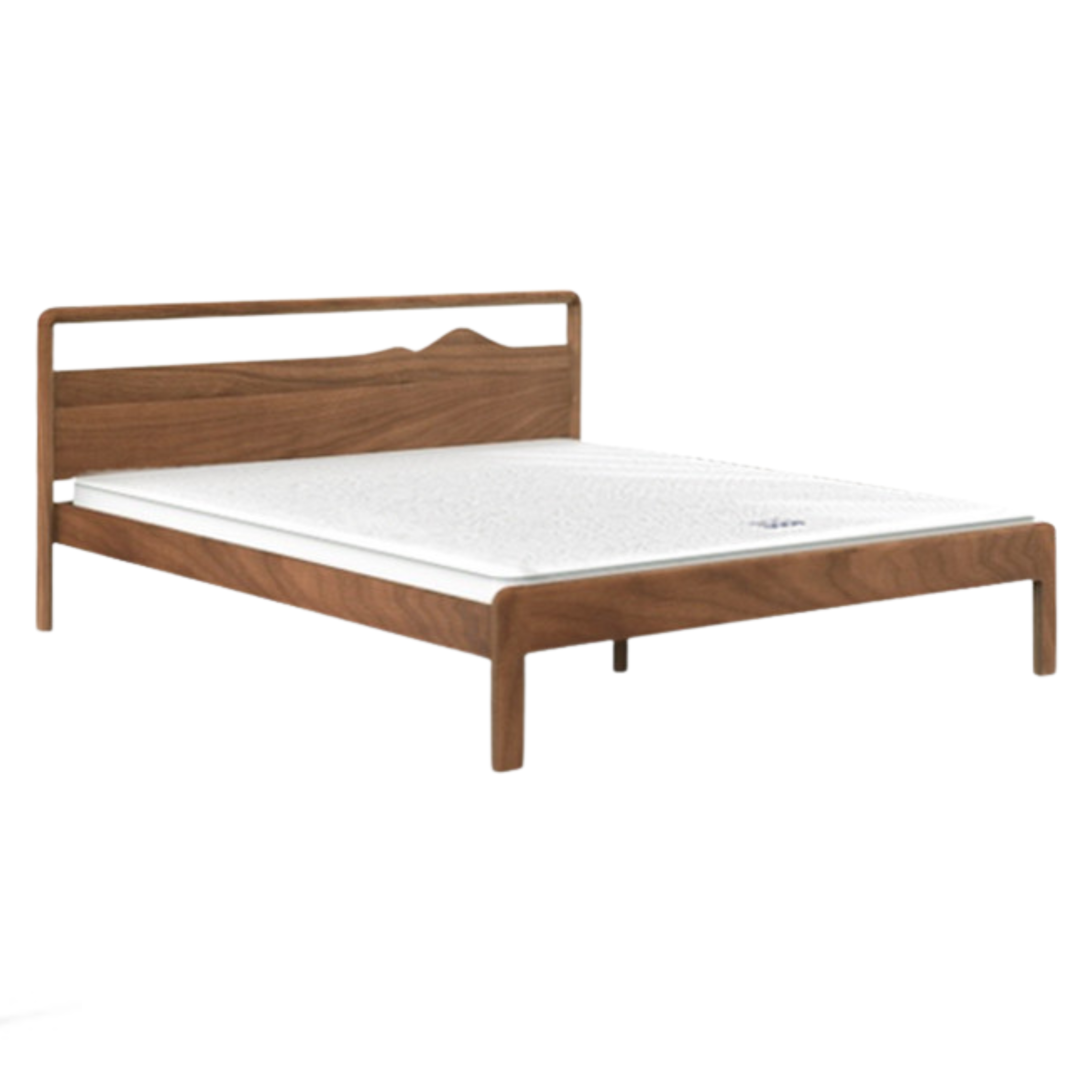 Rich Dark Walnut color North American black walnut bed High-rise version suitable