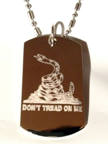 Don't Tread on Me Snake Logo Military Dog Tag - Luggage Tag, Keychain & Necklace for Men | Patriotic Accessories for Travel, Keys & Everyday Wear